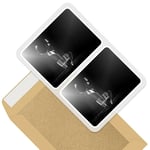 2 x Rectangle Stickers 10cm BW - Espresso Coffee Shop Cafe Machine #43040