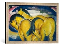 Kunst für Alle 'Encadré Image de Franz Marc Les Petits Chevaux Jaunes, d'art dans Le Cadre de Haute qualité Photos Fait Main, 60 x 40 cm, Argent Raya