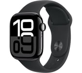 APPLE Watch Series 10 Cellular - 42 mm Jet Black Aluminium Case with Black Sport Band, M/L, Black