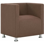 Helloshop26 - Fauteuil chaise siège lounge design club sofa salon cube marron polyester