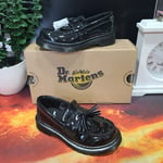 NEW IN BOX Dr Martens ADRIAN Junior Black Patent Leather School Shoes Size UK 12