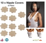 5 Pairs Flower Shaped Nipple Covers Adhesive Bra Less Pads for Women