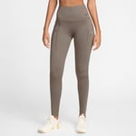 Nike Høyt Liv Full-Lengde Tights Str. M - Brun Dame Løpetights for Komfort og Bevegelse