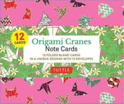 Origami Cranes Note Cards 12 Cards  In 6 Designs With 13 Envelopes (Card Sized 4 1/2 X 3 3/4 inch)