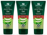 3 Packs of Aloe Pura Skin Treatment Aloe Vera Organic Gel with Tea Tree - 200ml