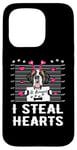 iPhone 15 Pro I Steal Hearts Valentine St Bernard Dog Funny Valentines Day Case