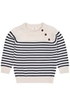 Copenhagen Colors Merino Ull Classic Striped Genser Cream/Navy