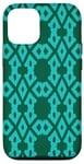 Coque pour iPhone 12/12 Pro Motif géométrique arabesque art islamique turquoise sarcelle