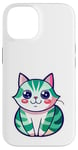 Coque pour iPhone 14 Joli chat japonais, t-shirt japonais, chat manga