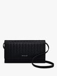 Radley Westwell Lane Leather Weave Phone Crossbody Bag, Black