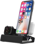 Stand for Apple Watch Charger, 3 in 1 Aluminum iWatch Charging Stand Dock Station Holder for Apple Watch Series 7 SE 6 5 4 3 2 1 Airpods iPhone with Case, No Charger