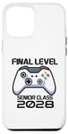 Coque pour iPhone 14 Plus Jeu vidéo Senior Class Final Level Gamer Class of 2028