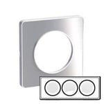 Plaque Schneider Odace Touch Alu Brossé 3 Postes - SCHNEIDER - Schneider Odace - Plaque - Aluminium - 3 Postes