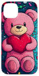 Coque pour iPhone 14 Plus Ours en peluche coeur Saint-Valentin