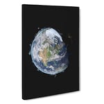 Big Box Art The Beauty of Planet Earth Canvas Wall Art Framed Picture Print, 30 x 20 Inch (76 x 50 cm), Black, Grey, Blue