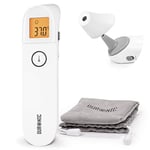 Duronic Ear and Forehead 3 in 1 Thermometer, Non-Contact Digital Infrared Medical Thermometer for Baby/Child/Adult & Objects, Easy Operation, Instant Accurate Results, Grey Pouch Included