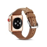 SKALO Smalt Läderarmband Apple Watch Series 4-6 40mm - Ljusbrun