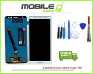 Vitre Tactile + Ecran LCD Pour Huawei Y9 2018 Couleur Blanc + Outils + Colle