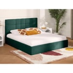 Lit coffre 140 x 190 cm - Tissu - Vert sapin + Matelas - ELIAVA de Pascal Morabito