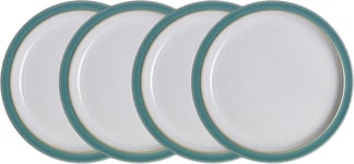 Denby - Elements Fern Green Dinner Plates Set of 4 - Dishwasher Microwave Safe 