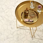 Våtrumsmatta Tarkett Aquarelle Marble Bianco Hexagon White