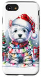 iPhone SE (2020) / 7 / 8 West Highland White Terrier Santa Hat Christmas Tree Lights Case