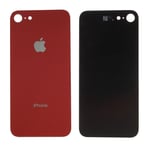 VITRE ARRIERE COMPATIBLE AVEC ADHESIF POUR APPLE IPHONE 8 ROUGE