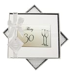 White Cotton Cards Birthday Age 30 Flutes Guest Book, Fabric, 19.5 x 21.5 x 1.5 cm