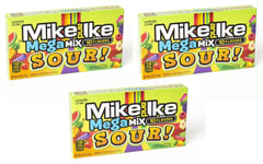 3x Mike & Ike Mega Mix Sour 10 Flavors Gluten And Fat Free Chewy Candy 141g