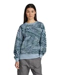 G-STAR RAW Women's Raglan Allover Loose Sweatshirt, Multicolour (lake wave camo D21252-C782-D284), S