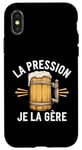 Coque pour iPhone X/XS La Pression, Je La Gère Humour Bière Apéro Alcool Drôle