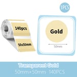 Phomemo-Imprimante d'étiquettes portable,papier thermique,autocollant auto-adhésif,transparent,rond,carré,étiquette de code-barres,notes autocollantes,M110,M200 - Type Transparent gold 50