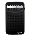 Radio de Poche Am-FM, Haut-Parleur, Vertical, Noir (sytech)