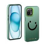 TAUYN Coque pour Xiaomi Mi 11 Lite 5G NE/Lite 5G/4G, PC Très Mince Antichoc Bumper Housse, Smiley Modèle Conception Protection Etui, Vert