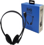 EvoLabs Stereo Headset with Microphone, Plug and Play 40mm Audio Drivers UK