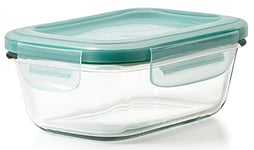 OXO Good Grips – Boîte de conservation Smart Seal -Petite boîte de rangement pour la cuisine - Rectangulaire - Verre - 0,4 L