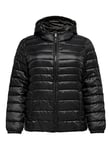 ONLY CARMAKOMA Women's Cartahoe OTW Quilted Hood Jacket, Black, M