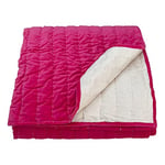 Ragged Rose Opal Velvet Bedspread, 100% Cotton, Fuchsia Pink, Super King