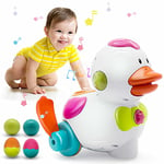 auby Sing Waddle Duck Baby, Sensory Toys with Music and Eggs Props, Birthday Gifts for Kids Age 9m+, EC461142