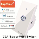 Smart WIFI Touch Wall Switch Panel Télécommande EU Standard Fonctionne avec Amazon Alexa Google Home, Blanc