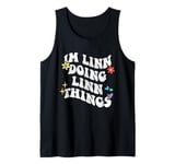 Retro Groovy Im Linn Doing Linn Things Funny Mother's Day Tank Top