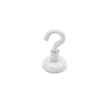 FIRST4MAGNETS White Painted Neodymium Hook Magnet with M4 Hook - 5/8 in. - 21.39lbs Pull (Pack of 1) - Licensed Material