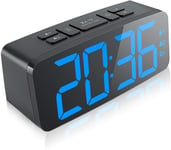 Home use Digital Alarm Clock Radio for Bedrooms, Bedside Clock with 5 Optional Alarm Sounds, USB Charging Port, Snooze, Adjustable Alarm Volume