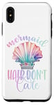 iPhone XS Max Black Mermaid Hair Dont Care,Rainbow Mermaid Hair Don't Care Case