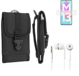 For Samsung Galaxy M13 4G + EARPHONES Belt bag outdoor pouch Holster case protec