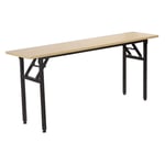 Home Accessories Desk Width Folding Desk No Assembly Required. Sturdy and Heavy Duty Desk for Small Space and Laptop Desk Damage Free Deliver (Teak Color Desktop Black Steel Frame) (Size : 140 * 50