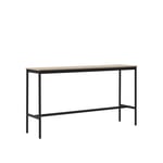 Muuto - Base High Table - 190 x 50 cm, Skiva - Ekfanér - Plywoodkant, Underrede - Svart, Höjd - 105 cm - Barbord - Mika Tolvanen - Svart - Metall/Tre