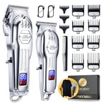 KNCANEO Hair Clippers for Men Professional Hair Trimmer Cordless, Barber Clippers for Men Haircut, Wireless LCD Display Electric Shaver Set, Rechargeable Hair Cutting Machine for Family Grooming