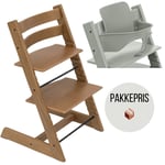 PAKKE, Stokke Tripp Trapp® chair + baby set – oak brown - Glacier Green