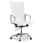 Relaxdays 10022897 Chaise de bureau ergonomique fauteuil pivotant hauteur réglable confortable 120 kg HxlxP: 118x65x65 cm, blanc, HWD: 118 x 65 x 65 cm